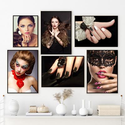 New Hair Styling Model Beauty Salon Pictures Wall Decor Painting Makeup Design Art Fashion Hair Poster And Prints HD0990
