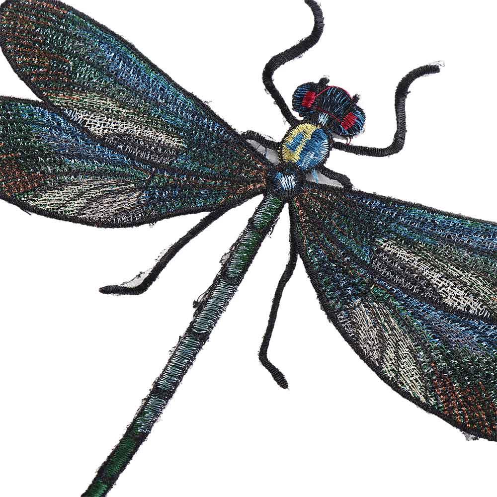 Große Libelle DIY Bastelartikel Aufbügel-Aufnäher Stickerei Applikation Kleider-Patch