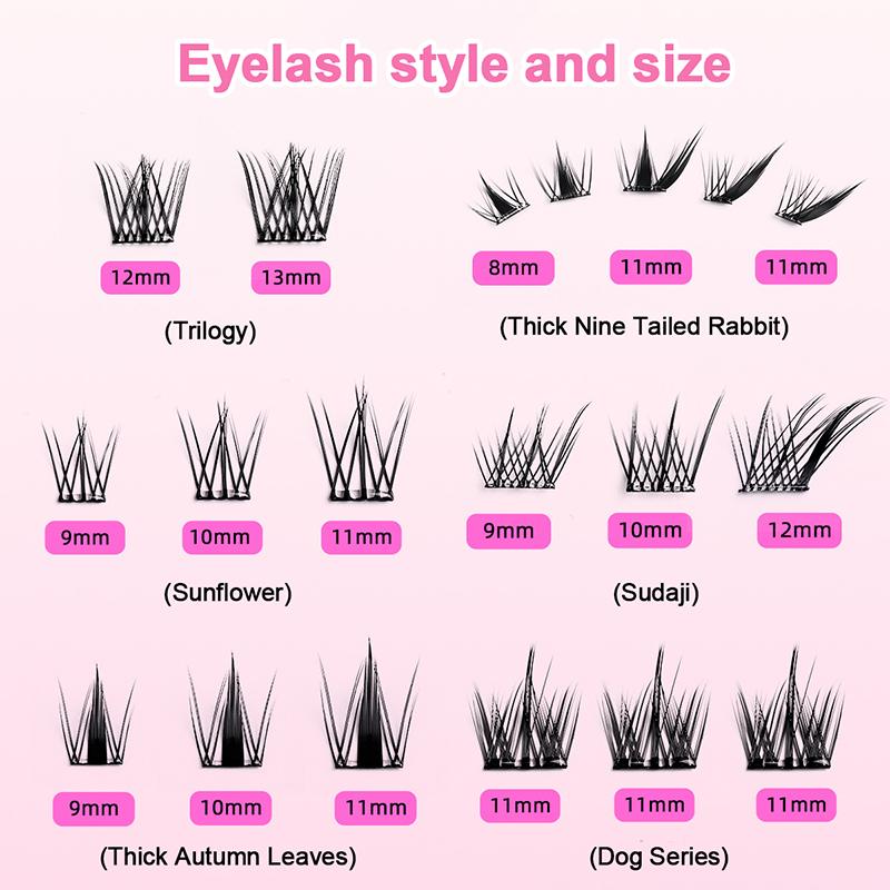 1 Box Self Adhesive Eyelash,Pre Glued Eyelash,Cluster Eyelash,No Need Glue,Easy To Put On, Diy Eyelash Extension