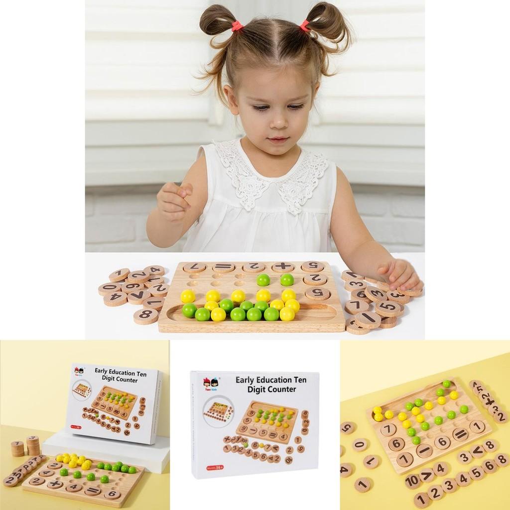 Childrens Wooden Math Manipulative With Tengrid Array For Handson Arithmetic And Cognitive Development