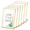 6/12pcs A6 Acrylic Sign Holders Table Stands Golden Frame Advertising Stand Showcasing Wedding Table Numbers Menu Counter Stands