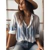Spring Autumn Elegant Flower Printed Lantern Long Sleeve Shirts Women 2025 Turn Down Collar Single Breasted Chiffon Blouse