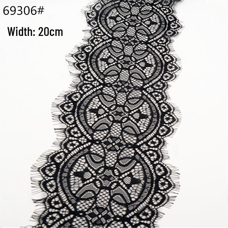 3m Black & White Eyelash Lace Fringe Trim for DIY Clothing - Multiple Styles, Non-Elastic, Soft Skirt Hem Decor.