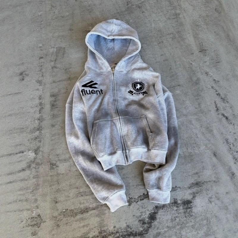Completo con Felpa con Zip e Pantaloni della Tuta Vintage Y2K - Streetwear Hip Hop per Adolescenti