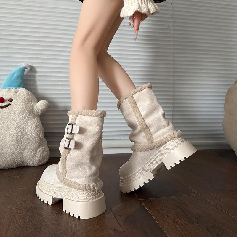 Women's Thick Bottom Winter Lightweight Warm Padded Snow Boots Non-slip Wear-resistant Casual Sneakers Cotton Boots