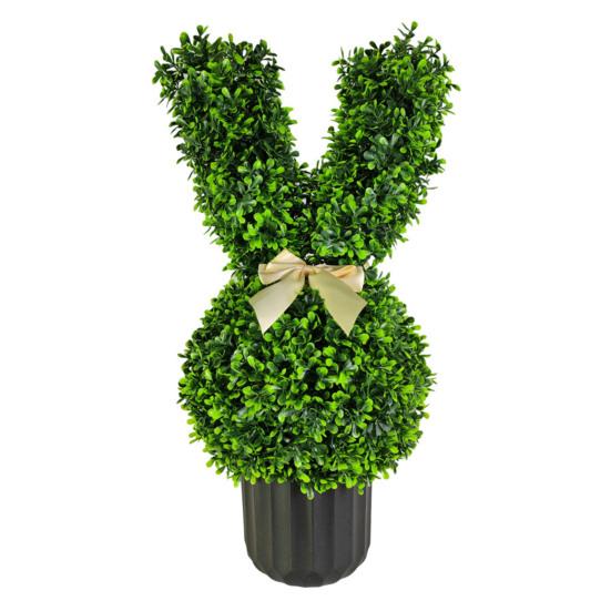 Árvore Topiária de Boneco de Neve de Natal Forma de Coelho Estaca Topiária Artificial Decoração de Arbustos e Plantas Artificiais para Jardim Interno Externo Varanda