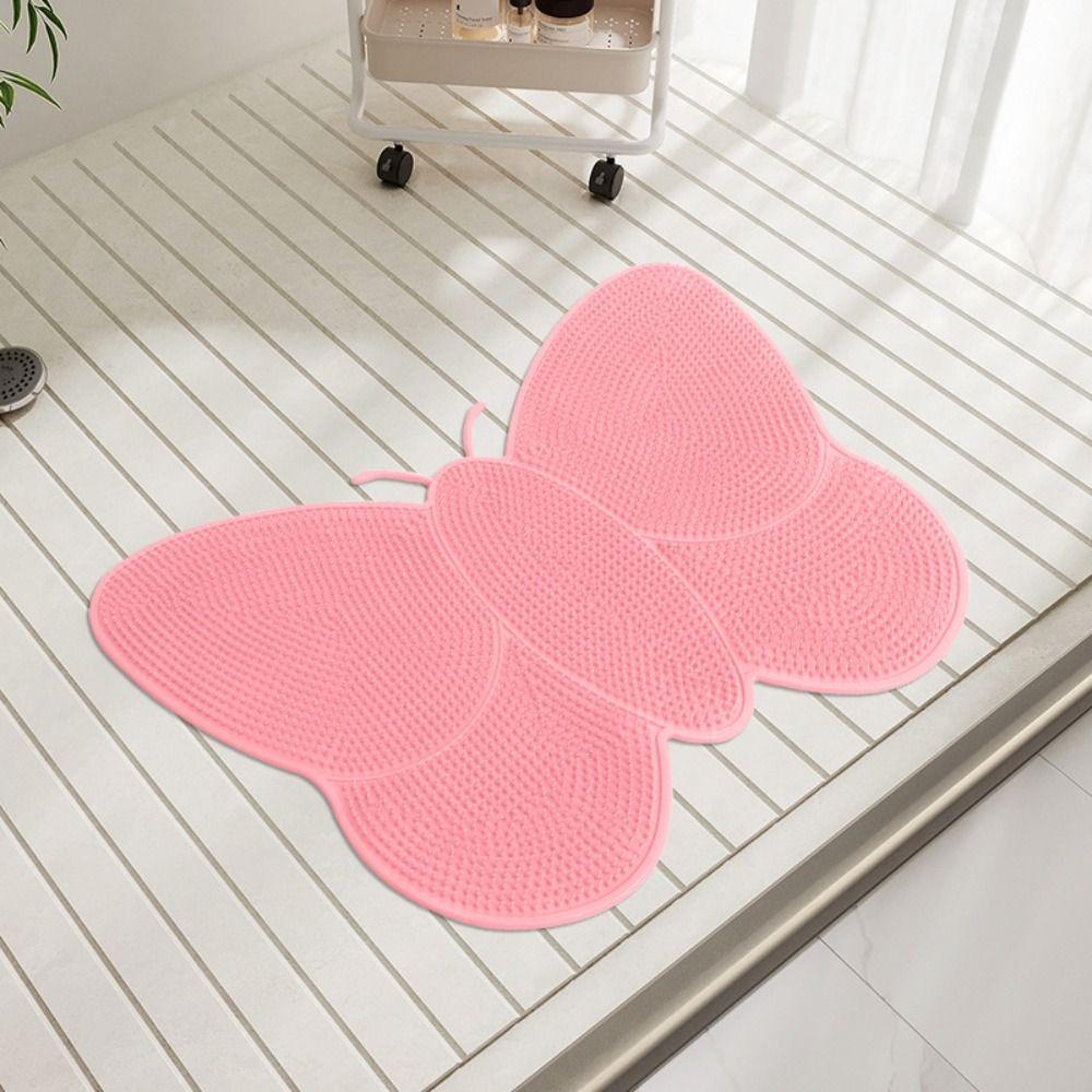 Cartoon Bathroom Non Slip Pad Butterfly Massage Pad Foot Cleaning Tool Foot Pedal  Household