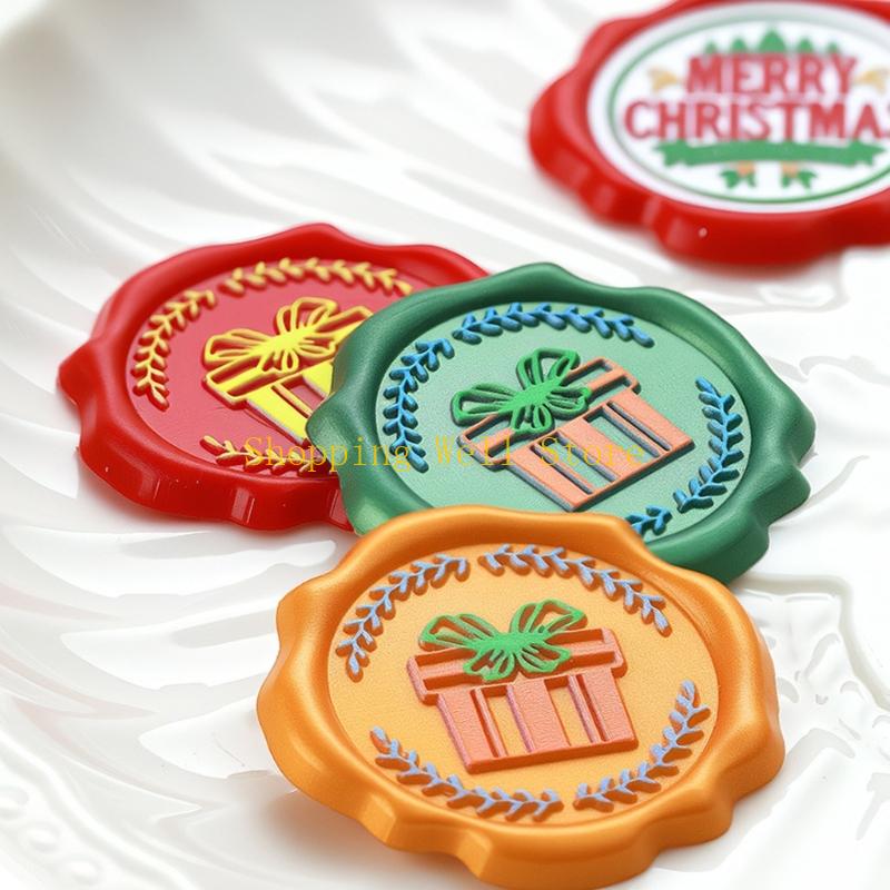 KX4B Pack of 50 Heart Wax Seal Sticker Waterproof Decoration Use