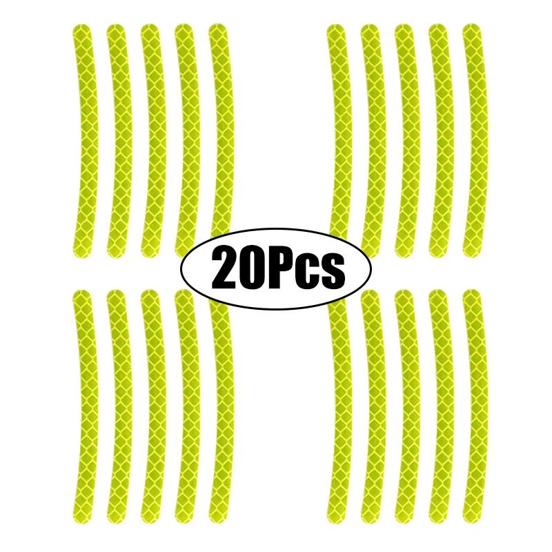 Car Wheel Hub Reflective Stickers Cars Motorcycle Stripe Tape Decorative Stickers Car Decal Auto Exterior Accessories 20-60Pcs