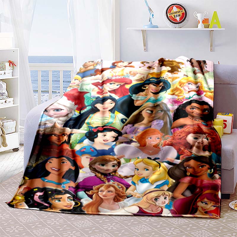 This exquisite 3D princess cartoon flannel blanket is suitable for beds, bedrooms, sofas, picnics, and can also be used as an ou