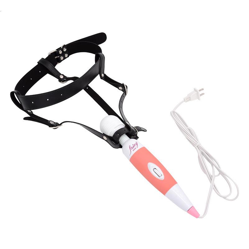 PU popruh na Bdsm Bondage AV Vibrator Kalhotky Dámský postroj na masáž Masturbátor Držák na pás cudnosti Sexuální hračky