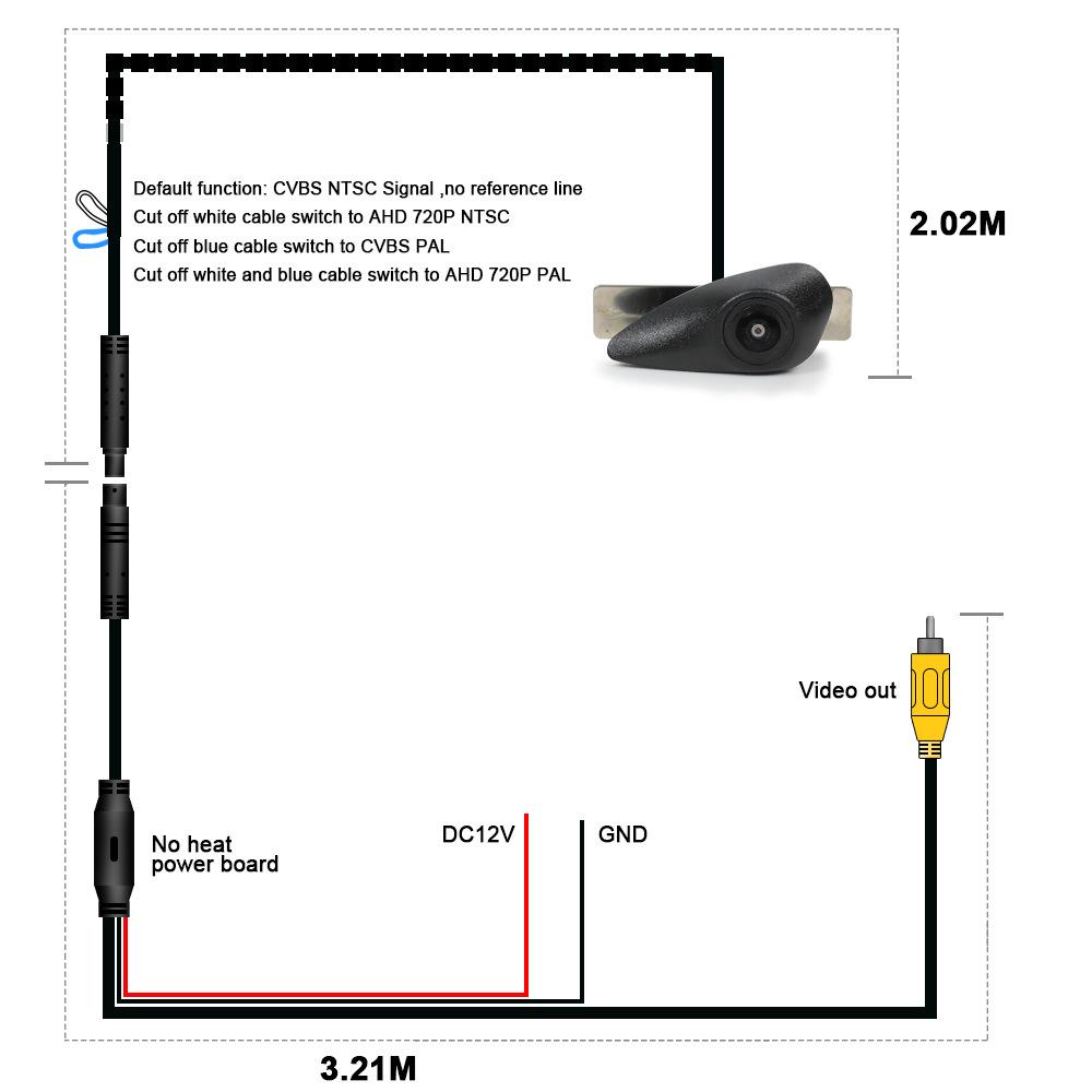 Hochauflösende Universal-Frontkamera: 150° Horizontaler Winkel, CVBS/AHD umschaltbar