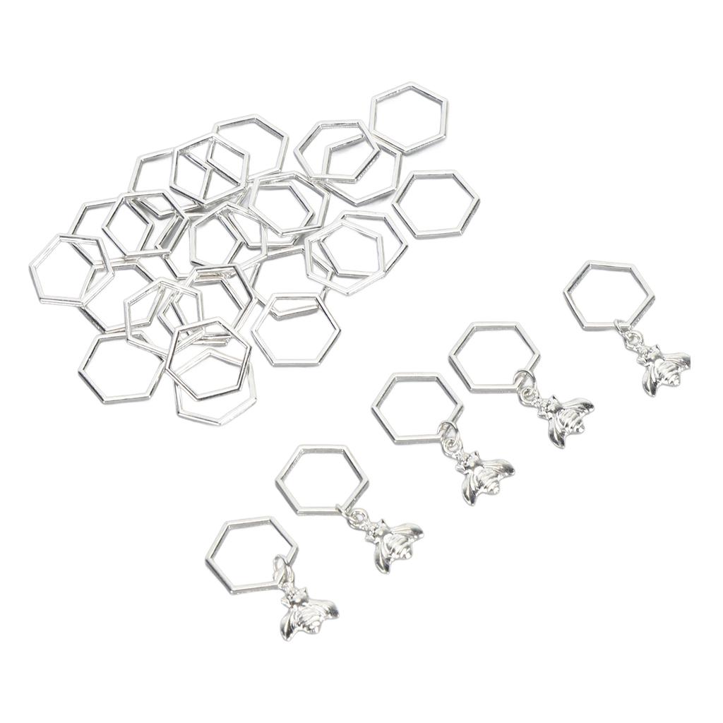 30Pcs Knitting Stitch Markers Metal Hex Crochet Markers for Weaving Crafts Fabric Clothing