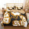 Dark Gold Theme Duvet Cover Set 3D Print Polyester Comforter Cover King Queen Twin Full Size for Men Women Kid Girls Bedding Set
