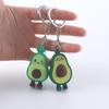 Couple Key Rings Bag Pendant Jewelry 3D Keychain Simulated Fruit Smiling Avocado Avocado Keychain