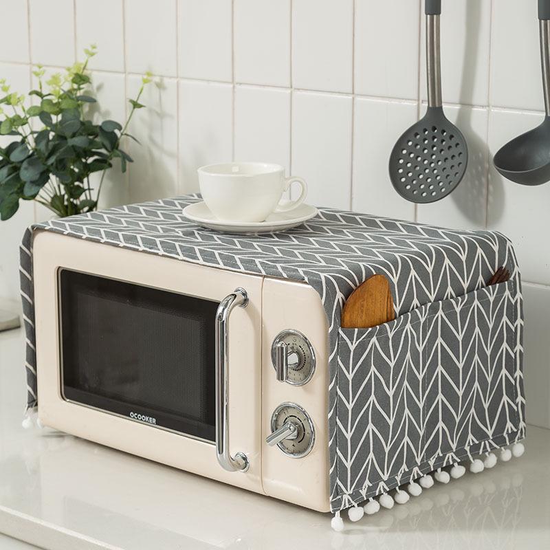 Double Door Fridge Cover with Side Storage & Tassel, Fits Washing Machines & Microwaves