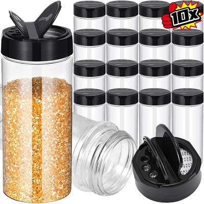 1Pcs Double Cover Seasoning Bottle 100ml-300ml BBQ Condiment Box  for Herbs Powders Salt Pepper