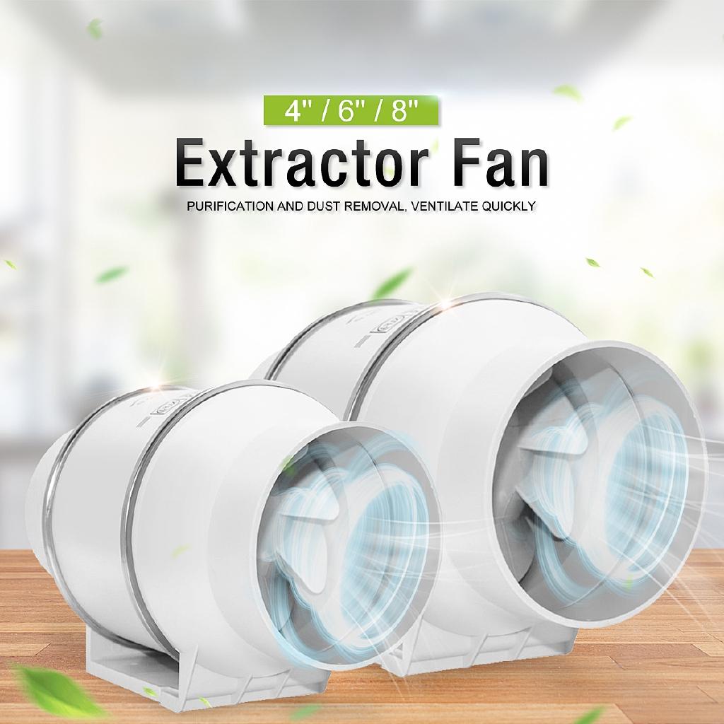 4"6"8" Ventilator Bathroom Removal Ventilate Air Kitchen Pressure Boost Fan Wall Window Toilet Mountable Exhaust Fan