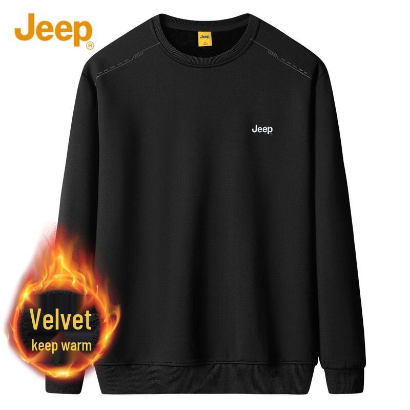 Jeep Men's Autumn/Winter Thickened Crew Neck Sweatshirt
