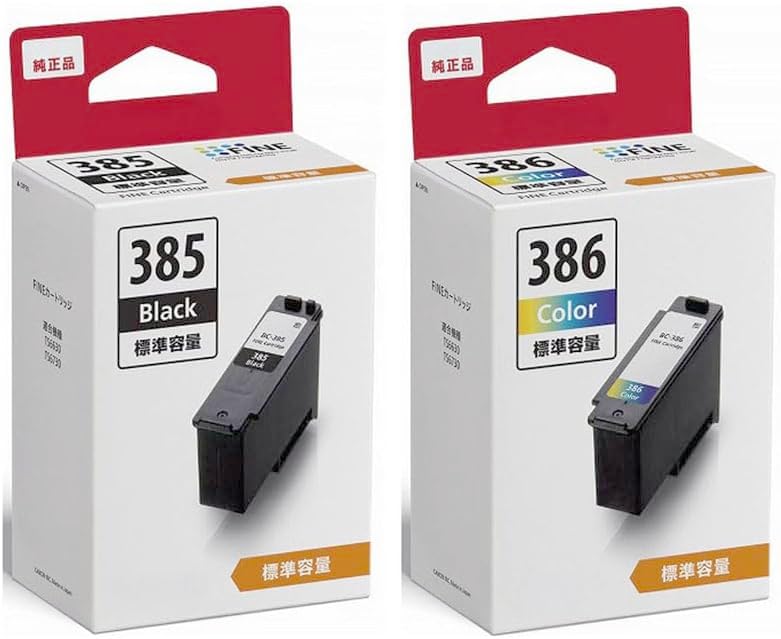 

Genuine ink cartridges BC-385 (black) + BC-386 (color) 2-color set, standard size. Compatible models: TS6730 / TS6630