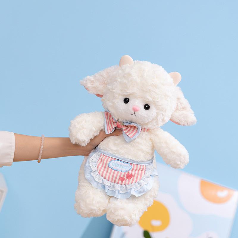 Apron Sailor Fluffy Sheep Plush Toy Cotton Filling Children Play Doll Collection