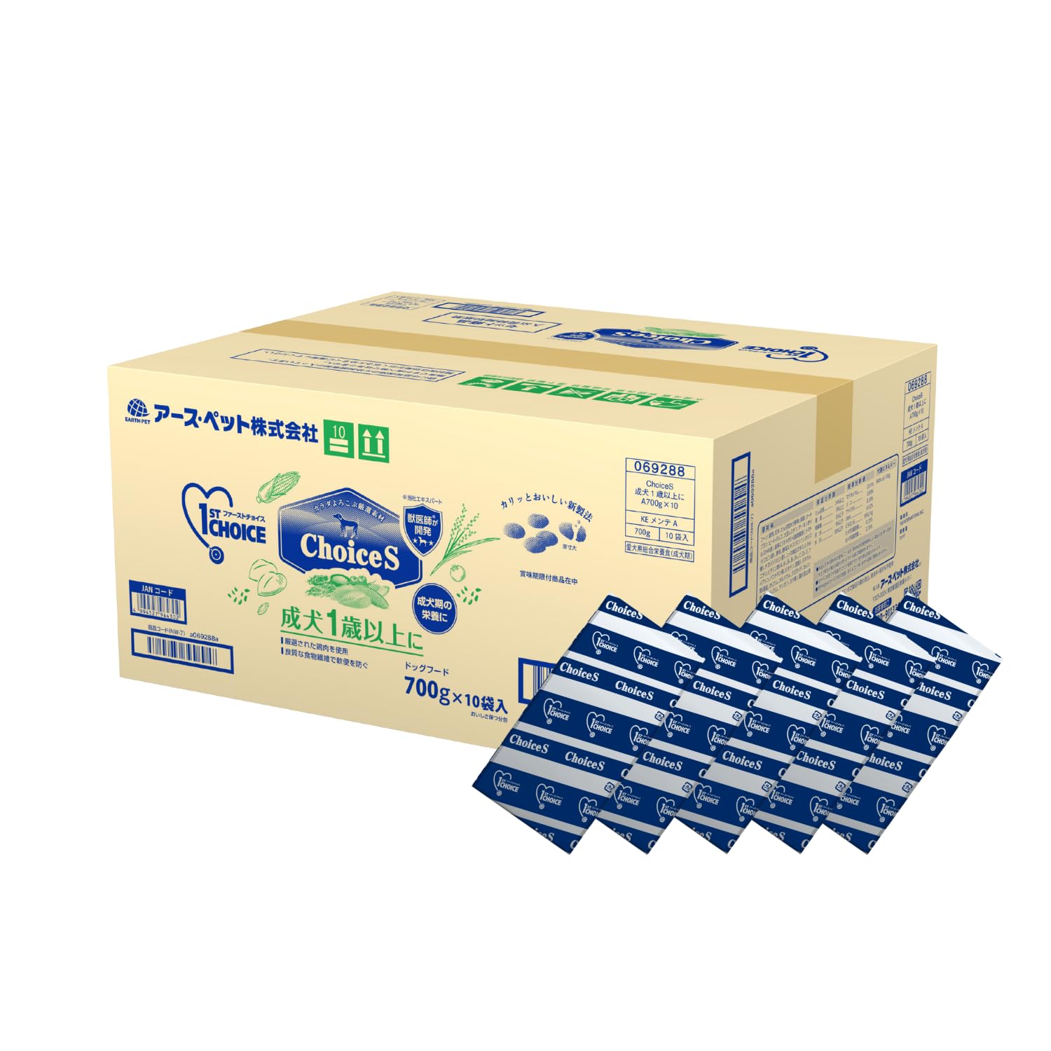 

First Choice ChoiceS Dog Food Adult Dogs 1 Year and Older 700g (x10P)