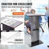 Acrylic Podium, 47" Tall, Acrylic Podium Stand with Wide Reading Surface & Storage Shelf, Floor-standing Clear Pulpits Acrylic for Church Office