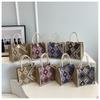 Fashionable Ethnic Style Canvas Bag For Women Small Square Bag With Button Closure