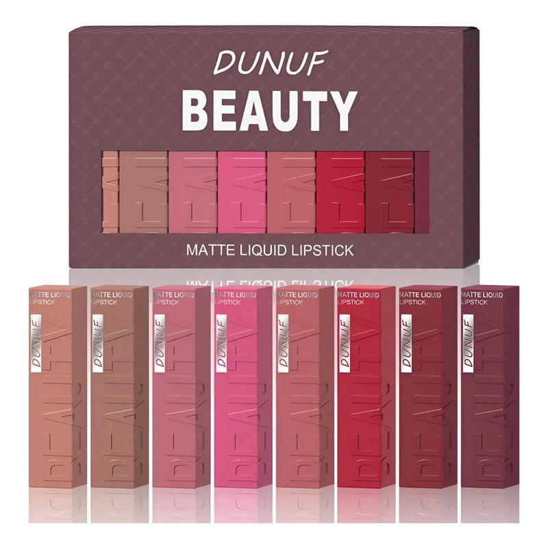 Dunuf Waterproof Matte Lipstick Set, 8 Pieces