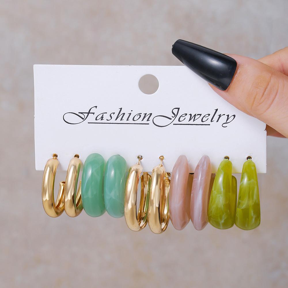 European and American hot-selling simple and exaggerated high-end earrings, earrings set 1 pair of retro alloy ear jewelry