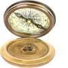 Handmade Brass Sundial Compass with Engraved Poem – Antique Vintage Maritime Collectible (7.62 Cm)
