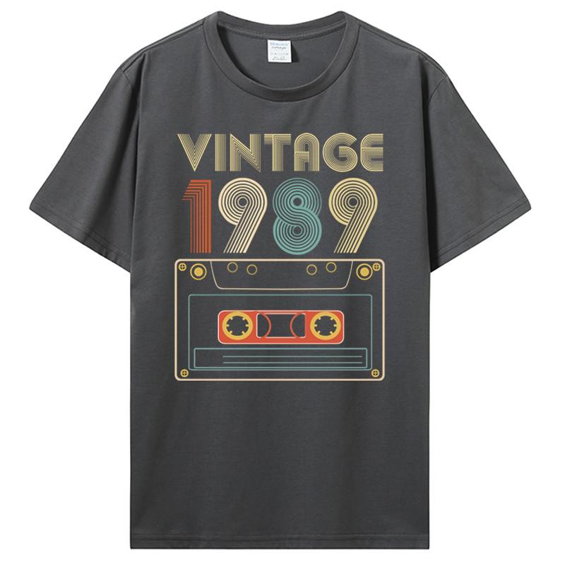 New Men T-shirt Vintage 1985 1986 1987 1988 1989 Tshirt Women T Shirt Men Cotton Tees Hip Hop Harajuku Streetwear
