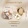1PC Alloy Pearl Round Shirt Buckle Rhinestone Flower Cufflinksble  for Shirt Dress Decoration