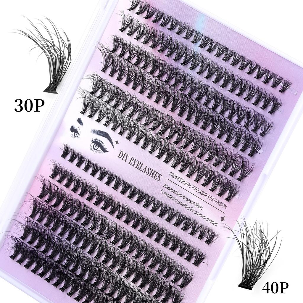 Diy Segmented Fried Hair Single Cluster False Eyelashes 12 Rows Large Capacity Daily Makeup