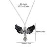 European and American Street Blue Gem Angel Crossed Clavicle Chain Necklace