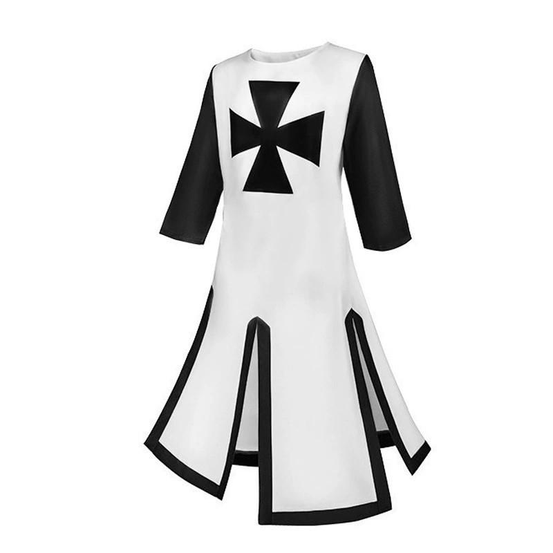 Halloween Knights Templar Outfit With Polyester Fabric And Split Design For Stage Shows