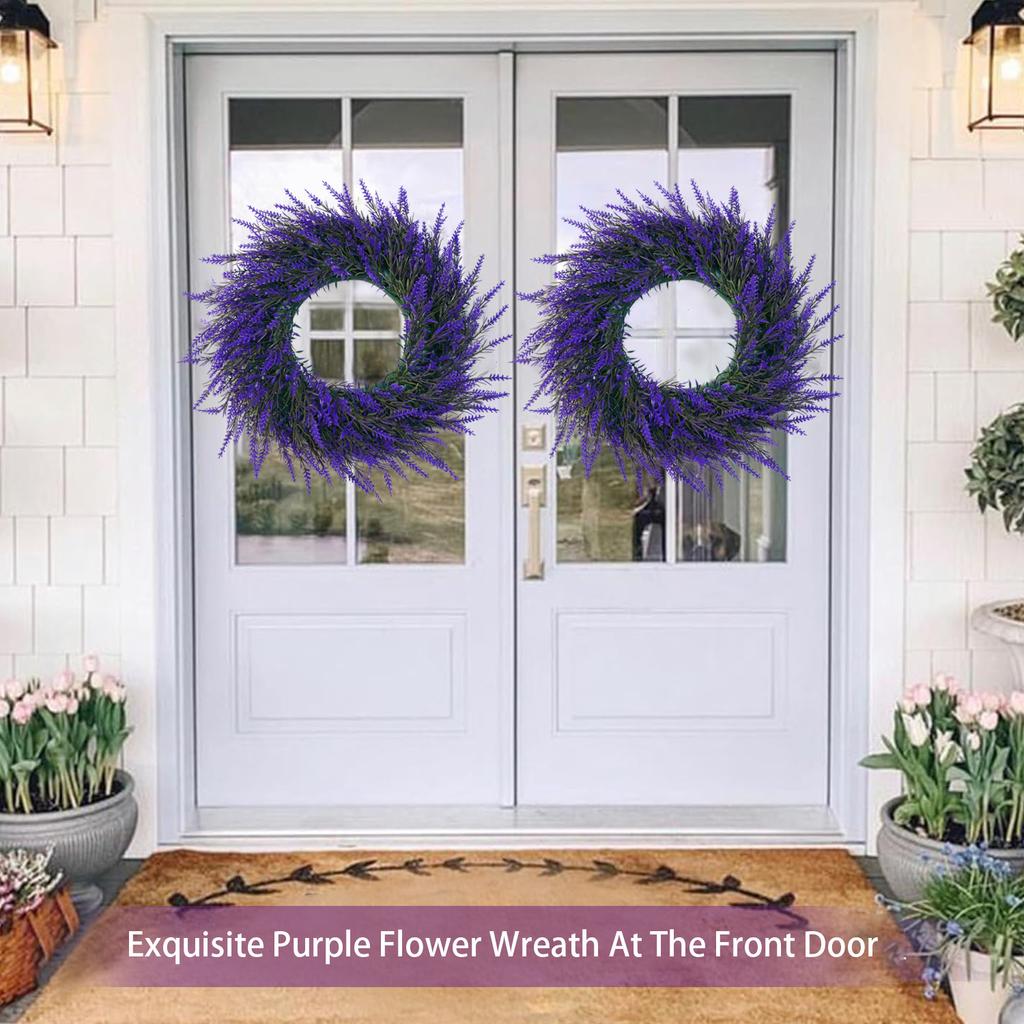 Lavender Wreath 50Cm Spring And Summer Wreath Is Suitable For Door Decoration, Interior Decoration, Wedding Shooting Props