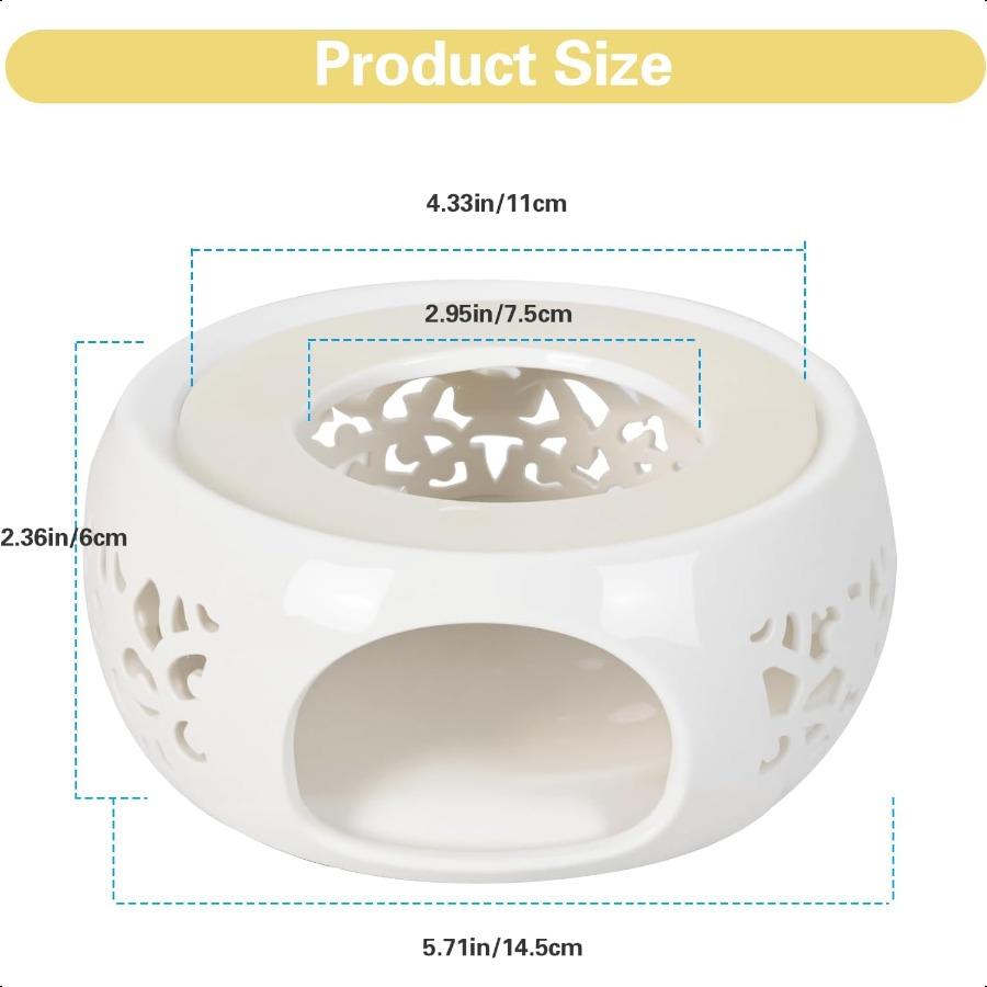 Teekannenwärmer Weiß Keramik Kerze Teewärmer Teekannenwärmer Basis für Tee Kaffee Milch Speisen Warmhalten Teezeremonie Zubehör