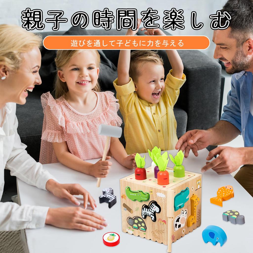 YONGDING Montessori Toy, Shape Matching Toy, Educational Fishing Toy, Fishing Activity Cube, Wooden Toy, Shape Matching, Boys and Girls, 1st, 2nd,