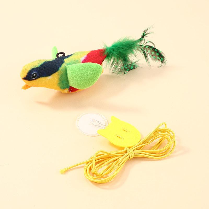 Hanging Simulated Sounding Bird Cat Toy Self Relieving Boredom Feather Cat Teaser Pet Toy