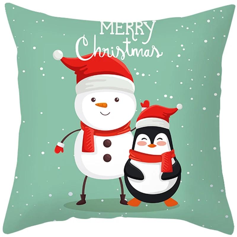 Santa Claus Snowman Schihe Tree Town Christmas Decoration Pillow Set bedroom Sofa restaurant car pillow sleeve  pillow case