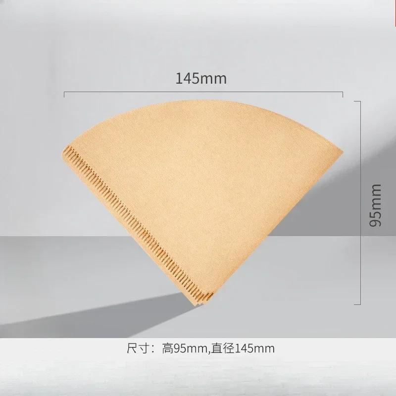 200piece Hand Brewed Coffee Filter Paper Disposable Fan-shaped Coffee Powder Filter Papers Drip  Coffeemaker Cone Leach Papers