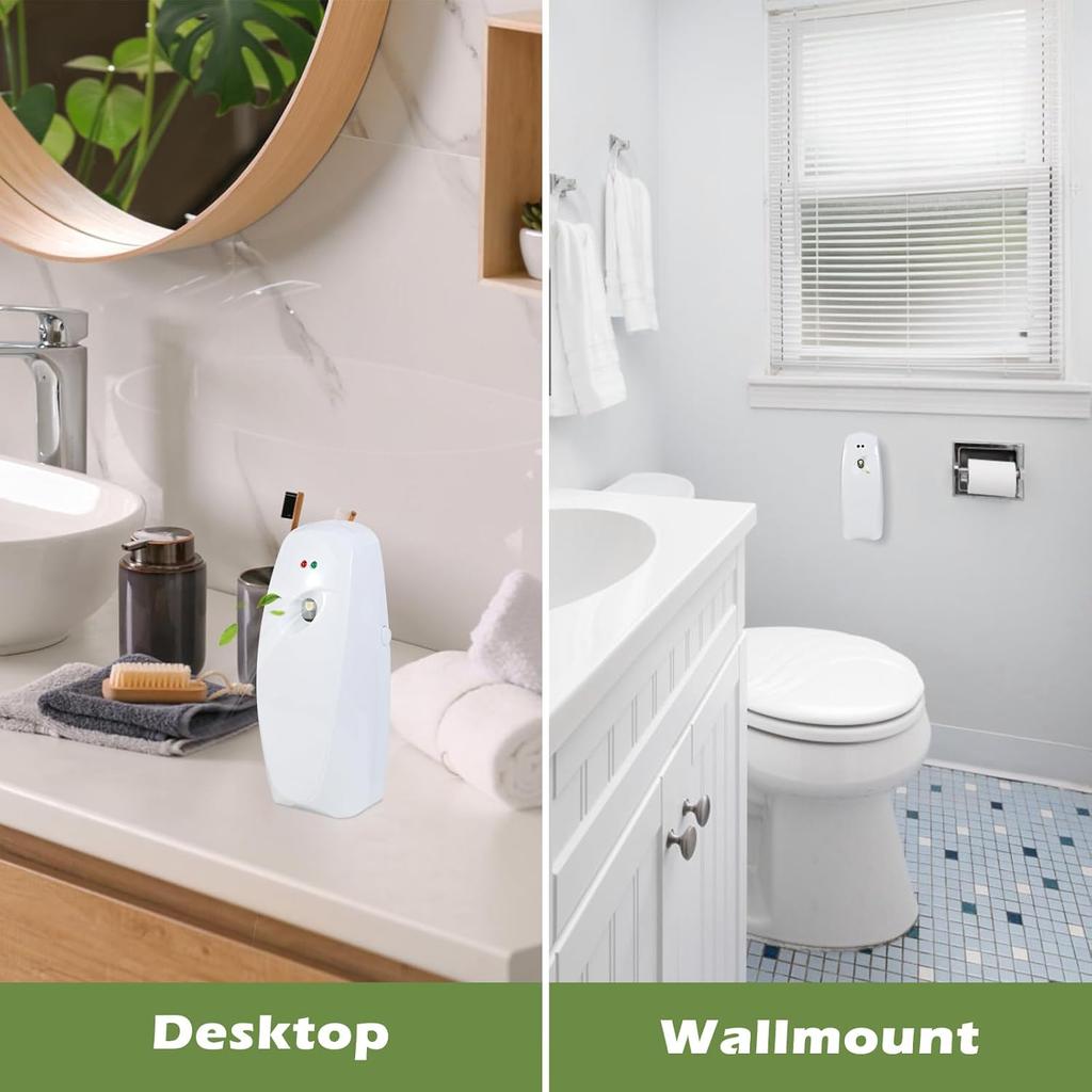 2PCS Automatic Air Freshener Spray Dispenser - Commercial and Home Use - Multiple Time Scent/Mist Release Settings for Room/Restroom Sprayer,Air