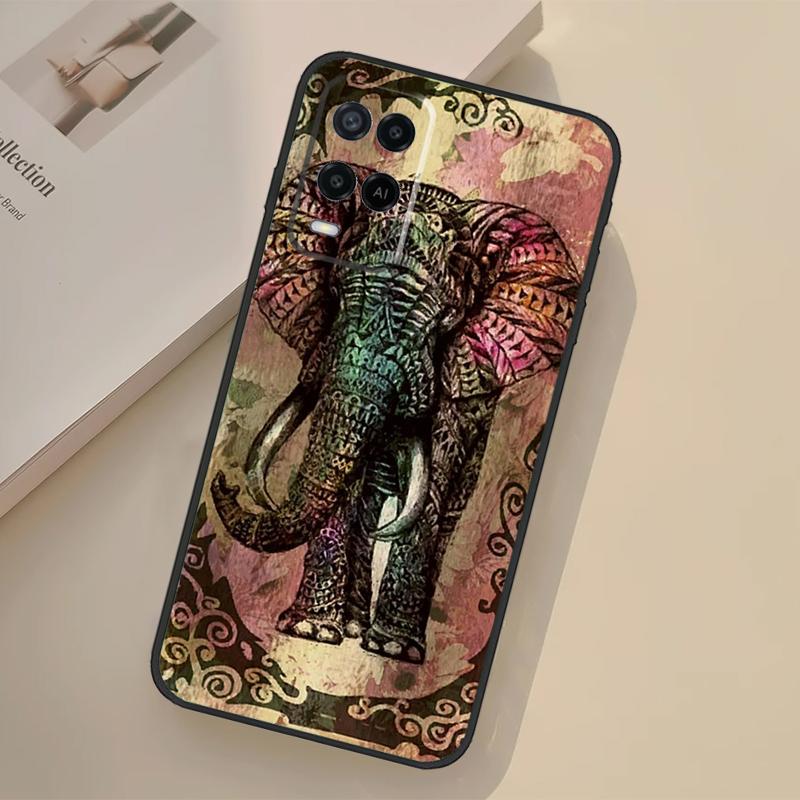 Elephant Mandala Aztec Case For Oppo A98 A78 A18 A38 A58 A60 A80 A40 A96 A76 A16 A94 A74 A54 A15 A17 A57 A77 A5 Pro