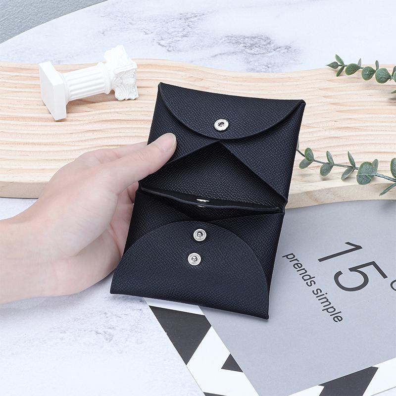 Mini Solid Color Genuine Leather Coin Purse Casual Small Wallet Card Holder For Men Women Money Change Pouch Hasp Coin Purse