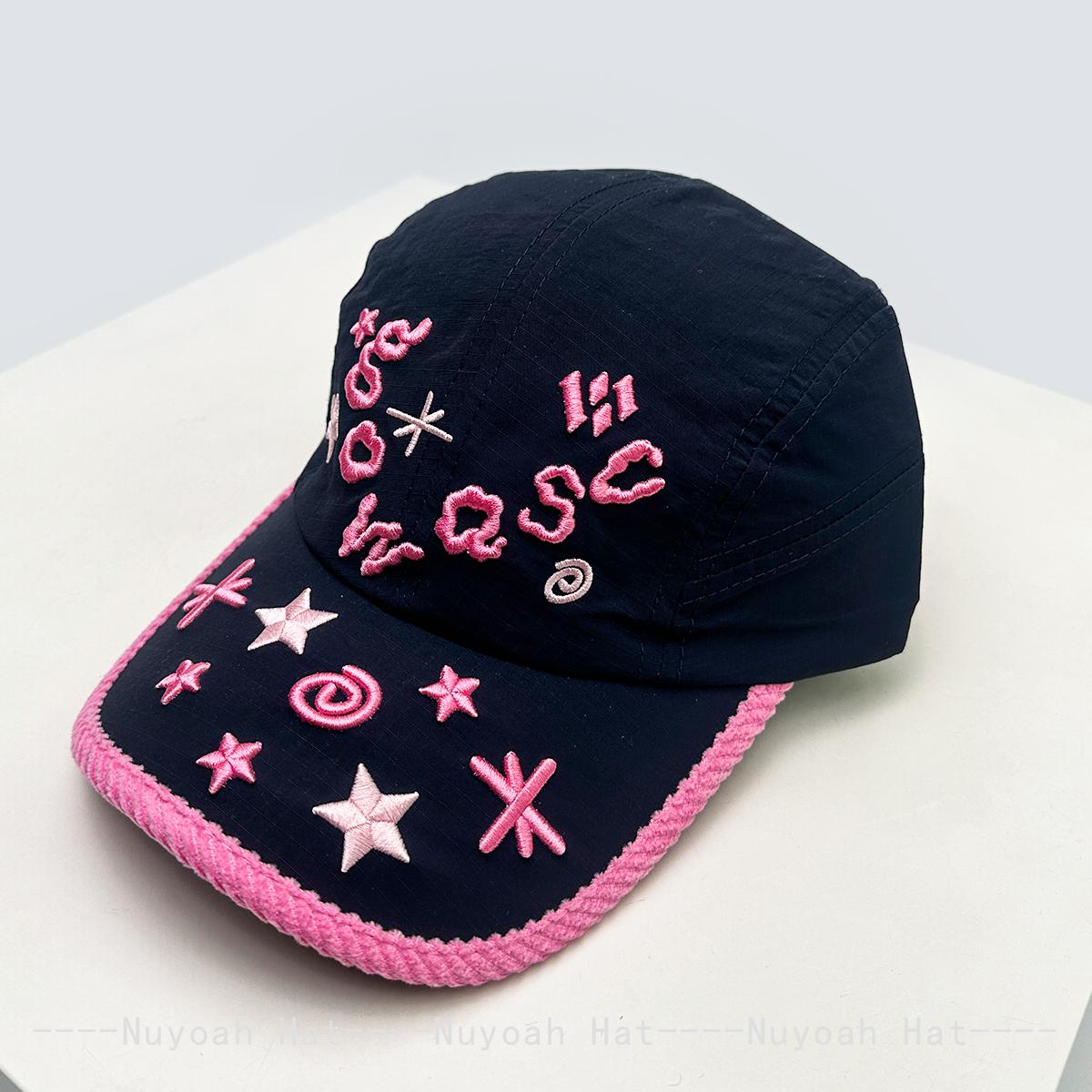 

New Men Women Korean Quick-Dry Star 3D Letter Embroidery Baseball Hats Sunshade Personal Versatile Niche Peaked Caps Fashion Ins 52-60cm