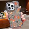 Frosted Square Transparent Phone Case for iPhone 16 Pro 15 14 Plus 13 12 Pro Max 11 Tree Leaves Floral Pattern Tpu Soft Shockproof Slim Cover