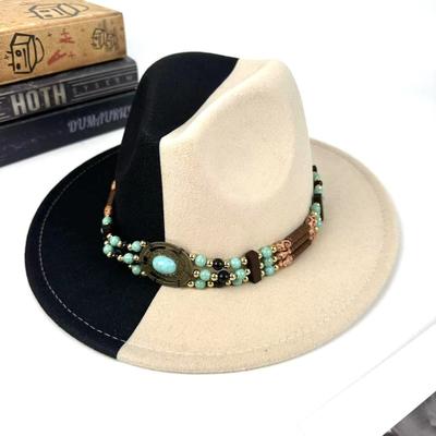 European And American Top Hat Women'S Literary And Retro Ethnic Style Jazz Hat Retro Decorative Lace-Up Men'S Denim Hat