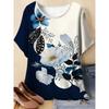 Fashion Women's Crew Neck Short Sleeve 3D Casual Color Printing Casual Short Sleeve Crew Neck T-Shirt
