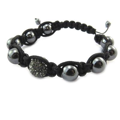 [P2571] - Schwarzes und graues Ethno-Armband „Shambhala“